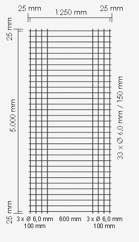 Betonstahl - Listenmatte HS-1