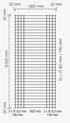 Betonstahl - Listenmatte HS-3